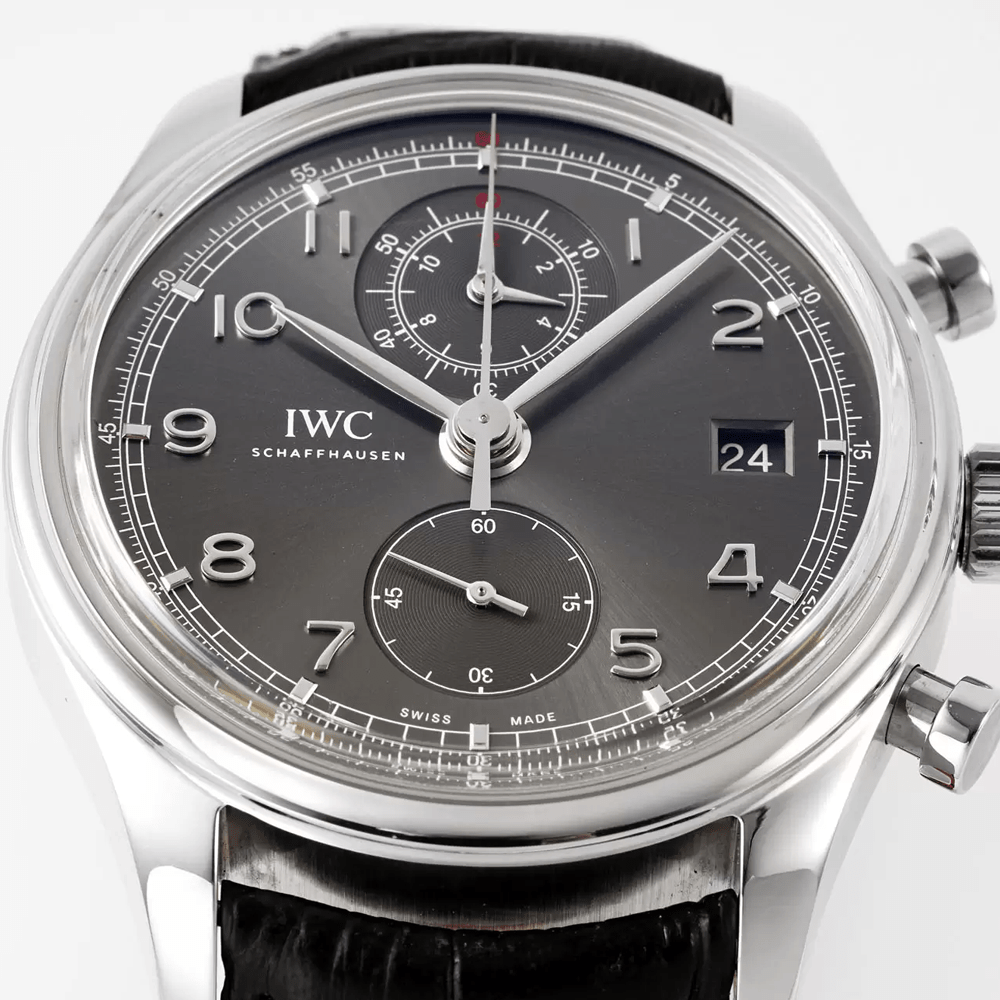IWC 포르투기저 크로노그래프 클래식 가죽 스트랩 42mm IW390404