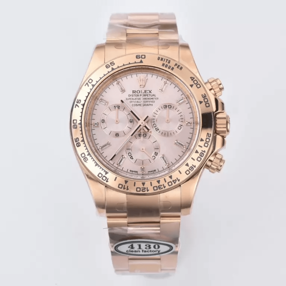 롤렉스 데이토나 크로노그래프 로즈골드 다이얼 모아사나이트 인덱스 RG 브레이슬릿 40mm 116505