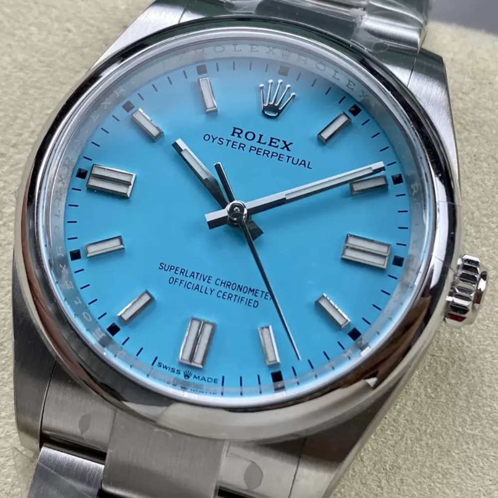 롤렉스 오이스터 퍼페츄얼 티파니 블루 다이얼 바인덱스 SS 브레이슬릿 41mm 124300