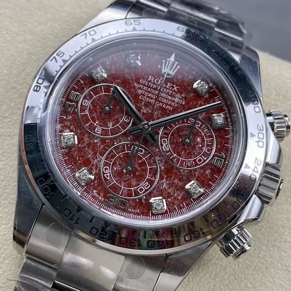 롤렉스 데이토나 크로노그래프 레드 커스텀 다이얼 SS 브레이슬릿 40mm