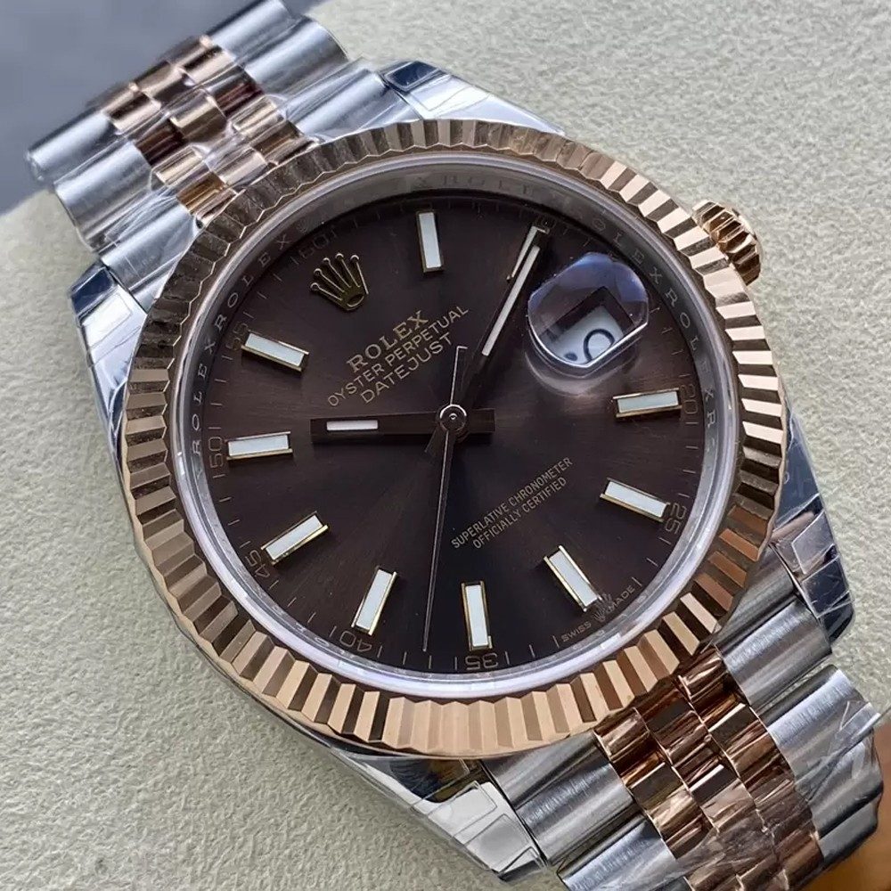 롤렉스 데이저스트 초코 다이얼 바인덱스 RG 콤비 쥬빌레 41mm 126331