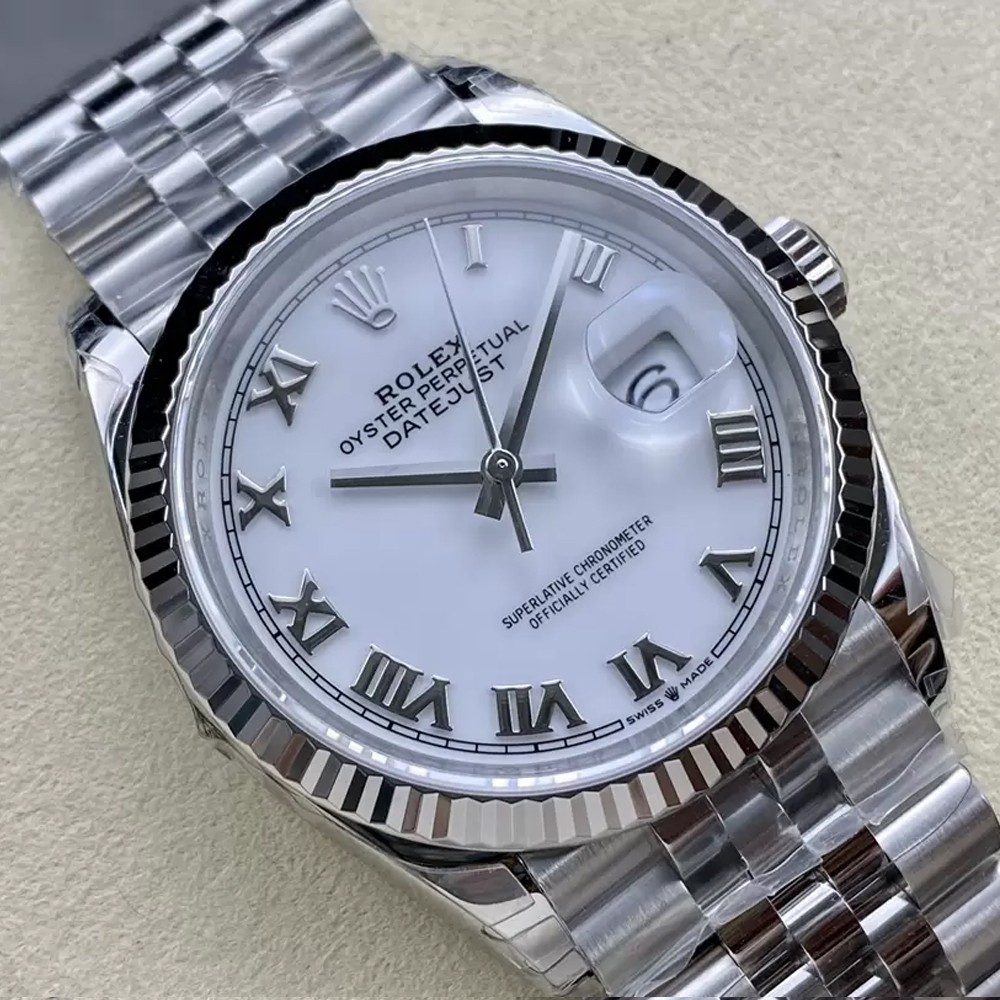 롤렉스 데이저스트 화이트 로만 다이얼 SS 쥬빌레 36mm 126234
