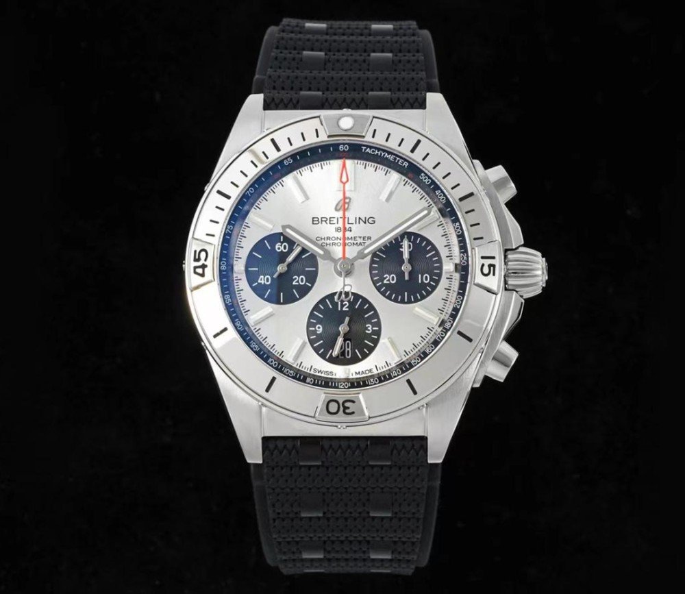 브라이틀링 크로노그래프 크로노맷 실버 러버 42mm AB0134101K1A1