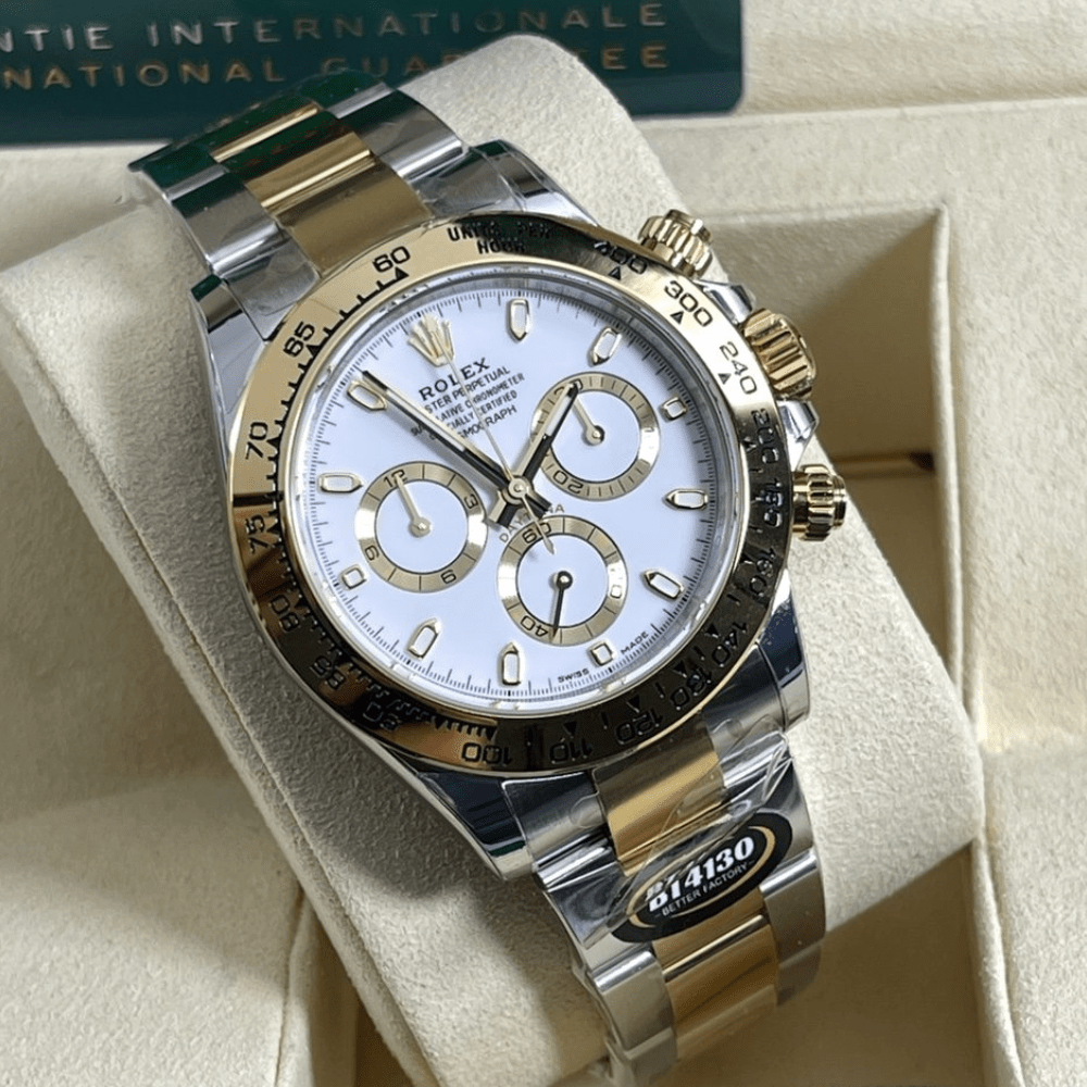 롤렉스 데이토나 크로노그래프 화이트 다이얼 바인덱스 YG 콤비 40mm 116503