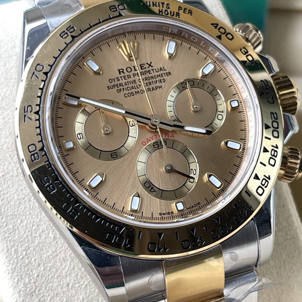 롤렉스 데이토나 크로노그래프 샴페인골드 다이얼 바인덱스 YG 콤비 40mm 116503