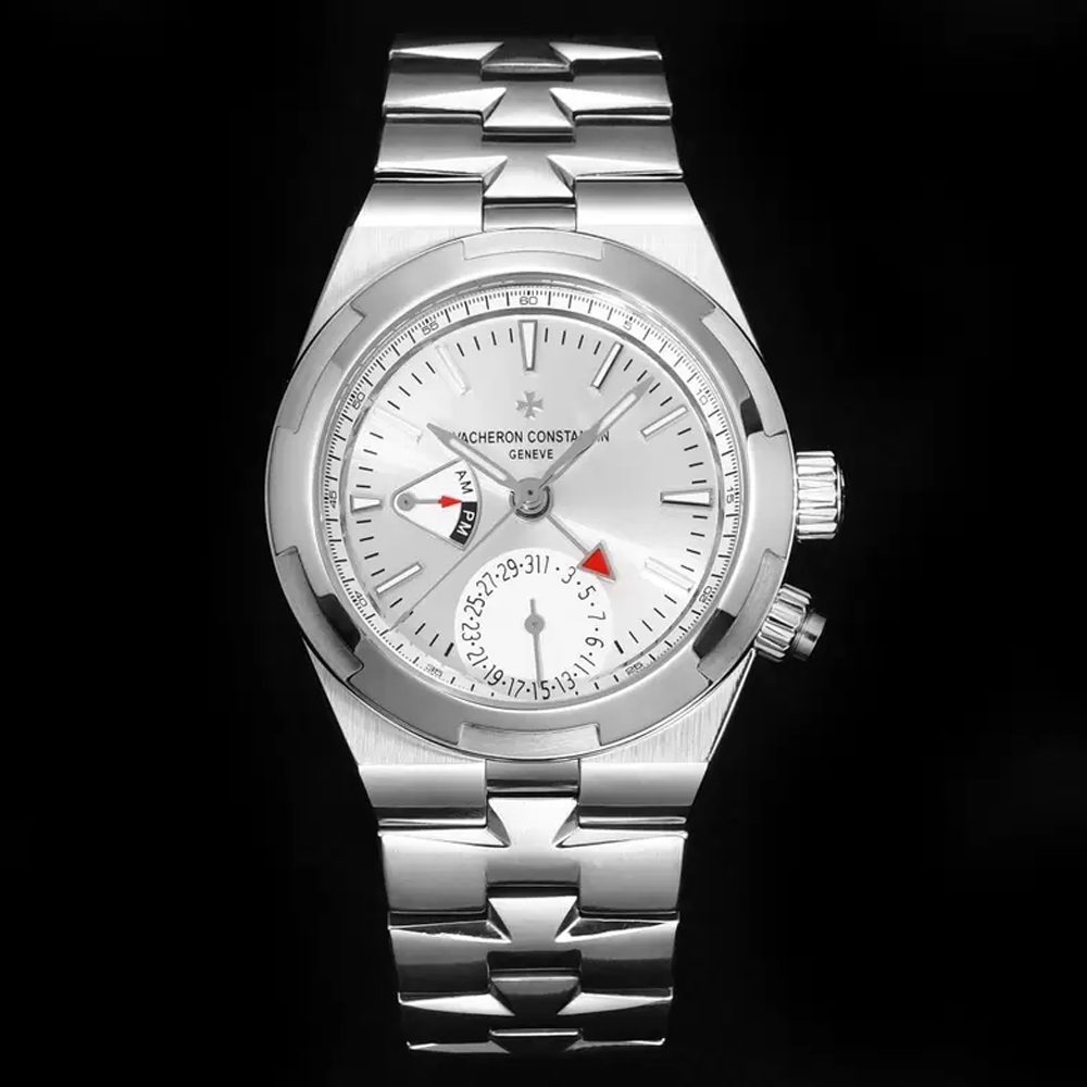 바쉐론 콘스탄틴 오버시즈 듀얼타임 화이트 다이얼 SS 브레이슬릿 41mm  7900V/110A-B333