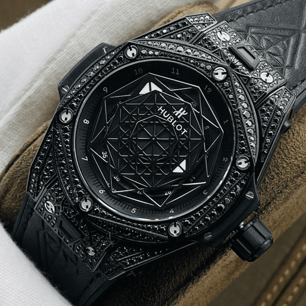 위블로 빅뱅 상 블루 올블랙 풀다이아 가죽 스트랩 45mm 415.CX.1114.VR.MXM17