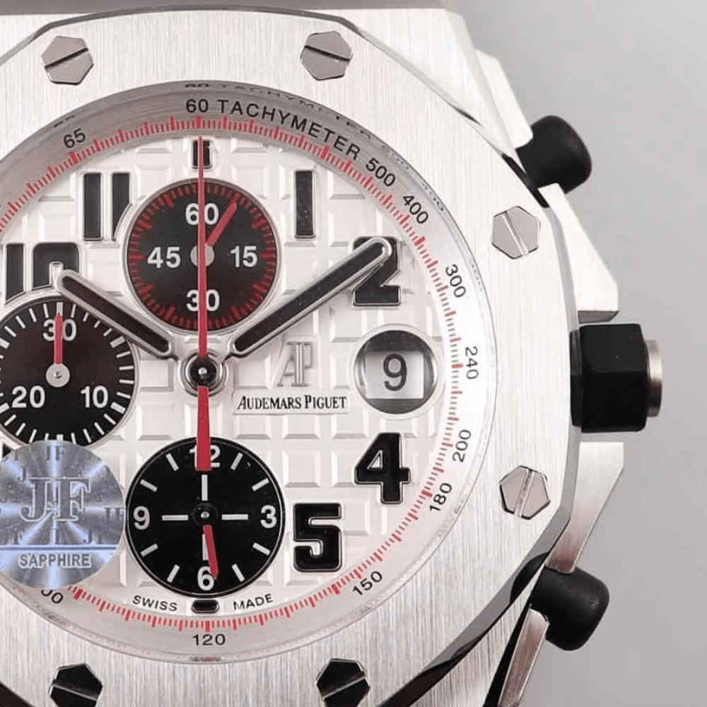 오데마피게 로얄오크 오프쇼어 울티멧 에디션 화이트 다이얼 스틸 SS 브레이슬릿 V2 42mm 26170ST