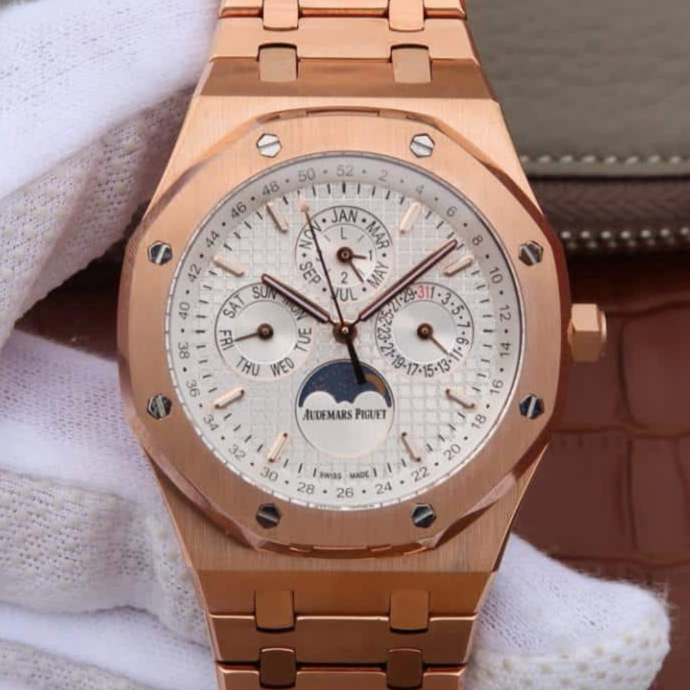 오데마피게 로얄오크 퍼페츄얼 화이트 다이얼 로즈골드 금통 41mm 26574OR