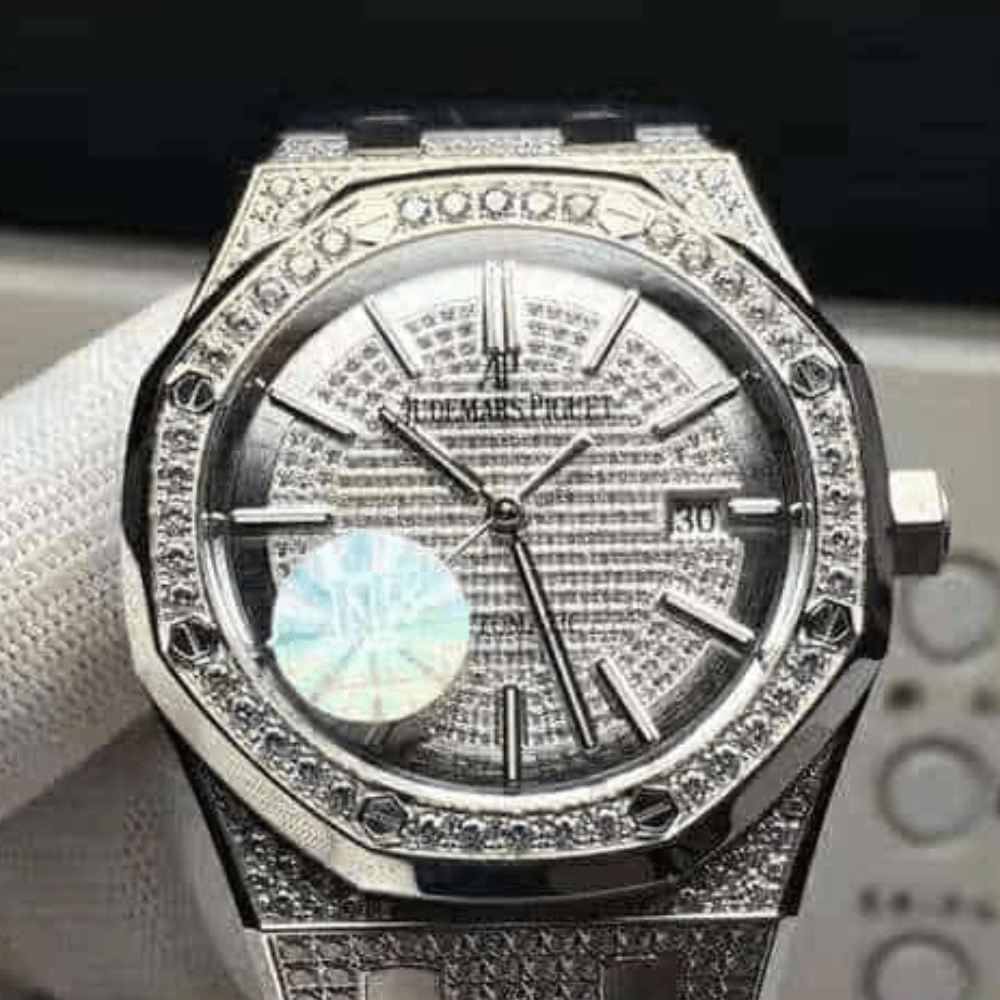 오데마피게 로얄오크 풀다이아 블루 가죽 스트랩 41mm 15452