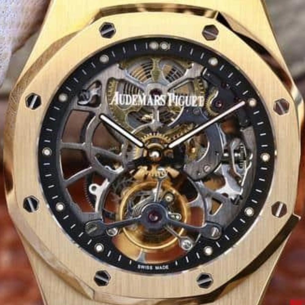 오데마피게 로얄오크 Extra-Plate 스켈레톤 투르비옹 옐로우골드 금통 V2 41mm 26518