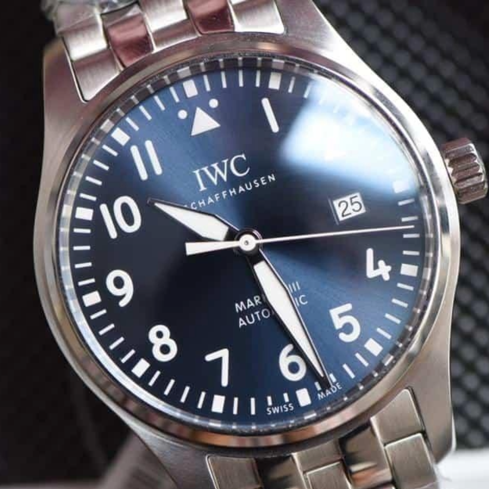 IWC 파일럿 마크 18 블루 다이얼 리틀 프린스 스페셜 에디션 SS 브레이슬릿 40mm IW327014