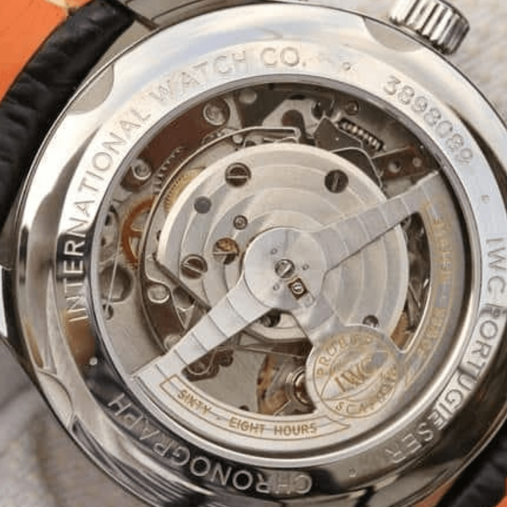 IWC 포르투기저 크로노그래프 클래식 화이트 다이얼 레더 스트랩 42mm IW390403