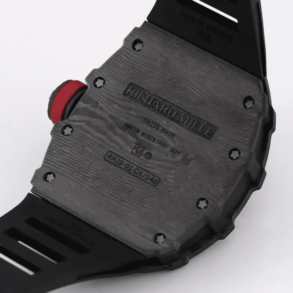 리차드밀 라파엘 나달 블랙 카본 스켈레톤 다이얼 블랙 러버 스트랩 RM35-01