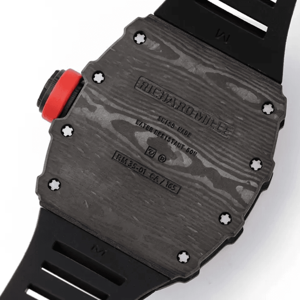 리차드밀 블랙 카본 스켈레톤 다이얼 블랙 러버 스트랩 RM35-01