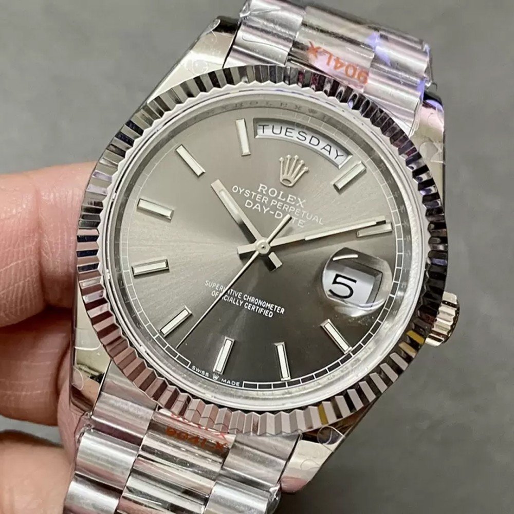 롤렉스 데이데이트 그레이 다이얼 바인덱스 SS 쥬빌레 40mm V3(텅스텐 헤비 버전) 228236