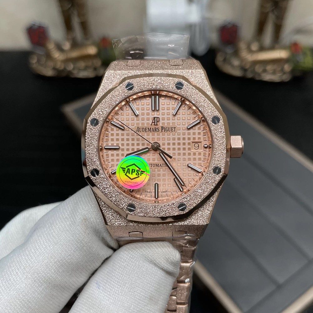 오데마피게 로얄오크 프로스트 RG 다이얼 로즈골드 금통 37mm 15454OR