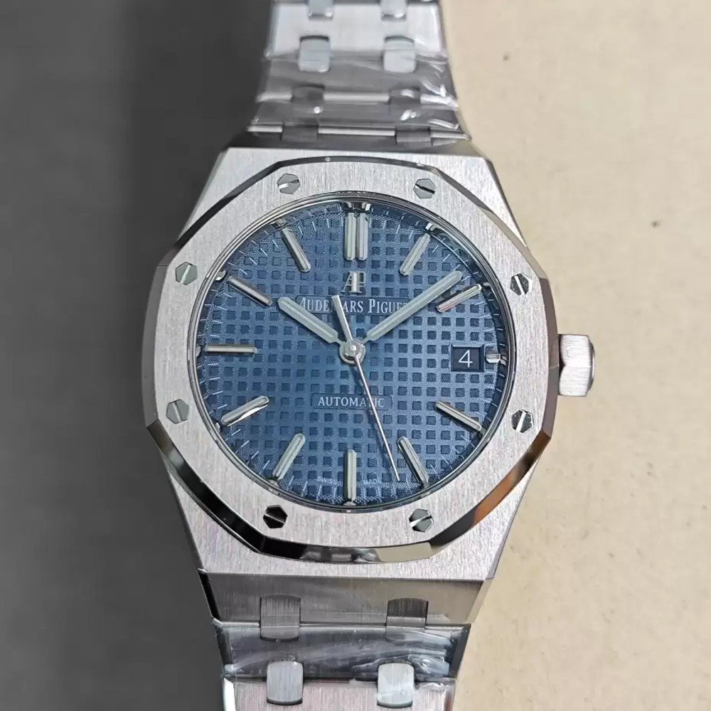 오데마피게 로얄오크 블루 다이얼 스틸 SS 브레이슬릿 37mm 15450