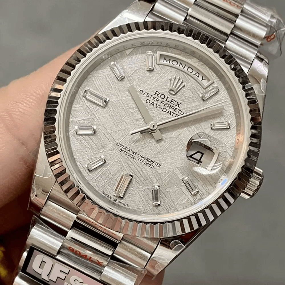 롤렉스 데이데이트 메테오 다이얼 바게트 다이아 SS 쥬빌레 40mm 텅스텐 헤비버전 228349