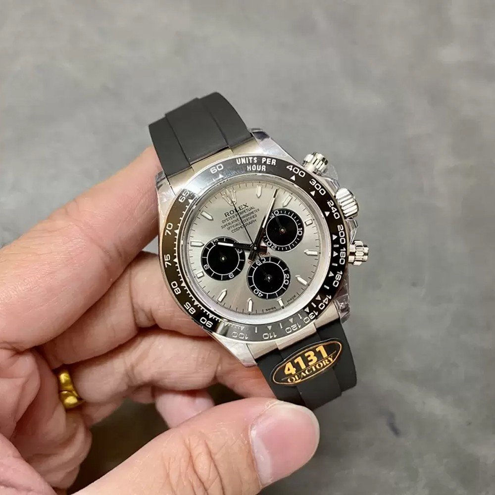 롤렉스 데이토나 크로노그래프 그레이 다이얼 바인덱스 세라믹베젤 러버밴드 40mm (텅스텐 헤비버전) 126519