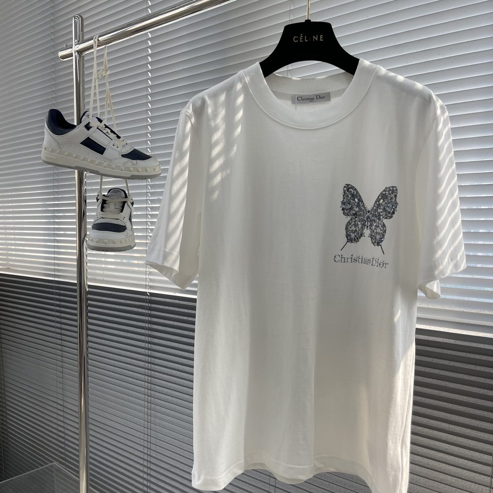 디올 24SS 나비로고 반팔 티셔츠 화이트