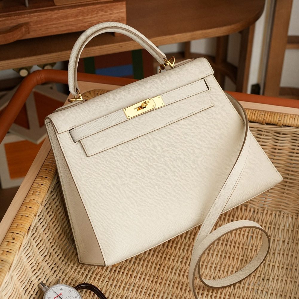 에르메스 올수공 켈리 25 엡솜 골드 버클