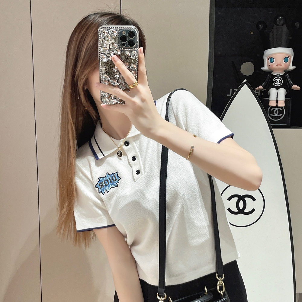 디올 24SS 자수로고 폴로 니트 반팔