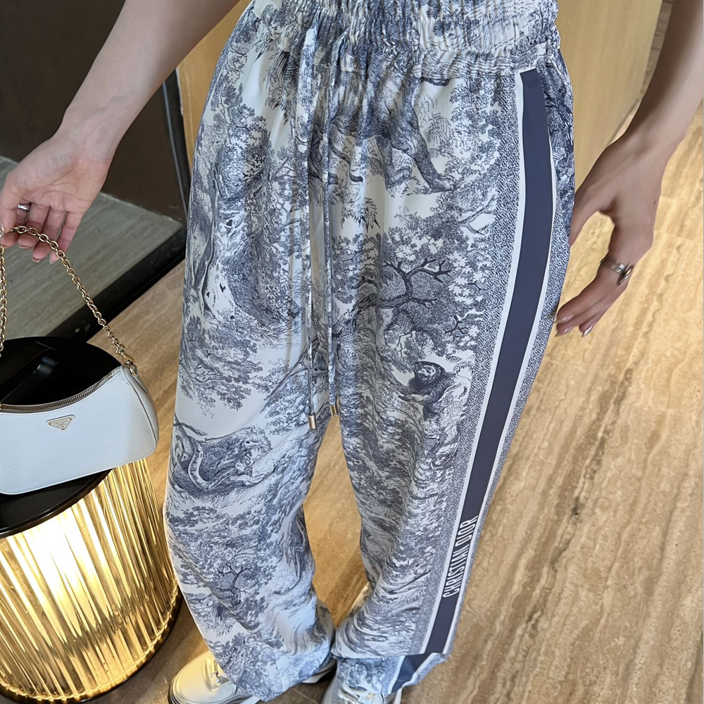 디올 24SS 패턴 프린팅 와이드 팬츠