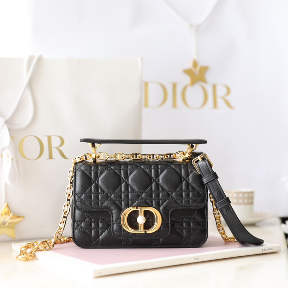 디올 졸리 탑 핸들 백 토트백 미니 블랙
