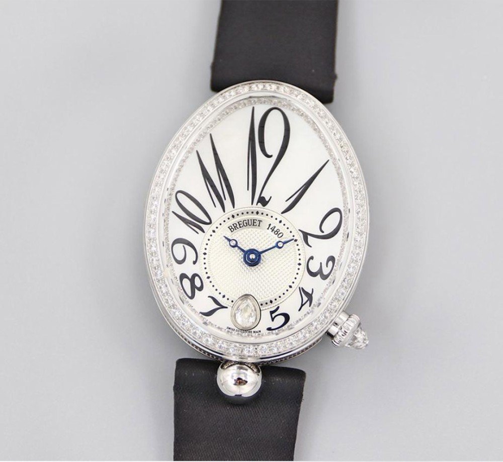 브레게 퀸 오브 나폴리 화이트골드 다이아 베젤 레더 스트랩 V2버전 8928BB/51/944/DD0D