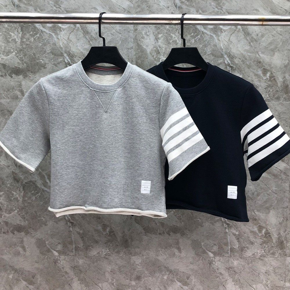 톰브라운 24SS 4바 롤업 크롭 반팔 티셔츠