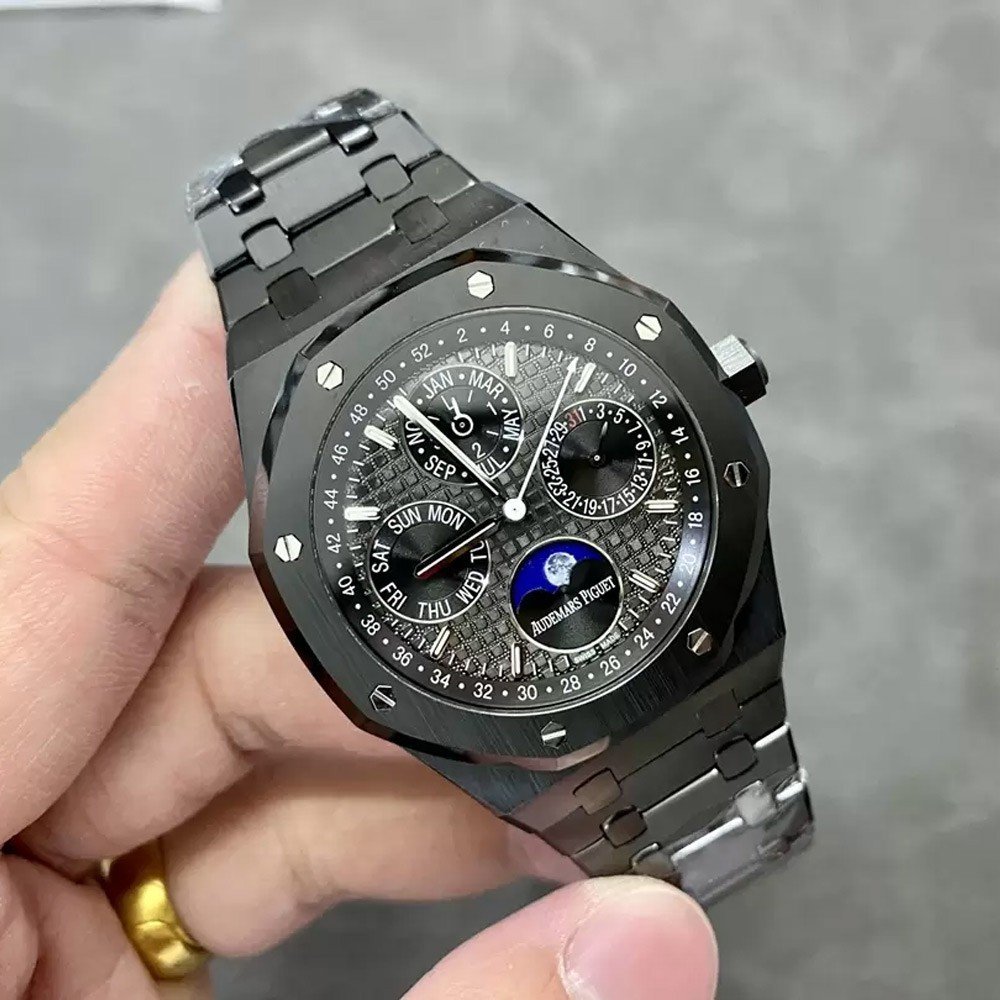 오데마피게 로얄오크 퍼페츄얼 캘린더 블랙다이얼 블랙 세라믹 41mm 26579