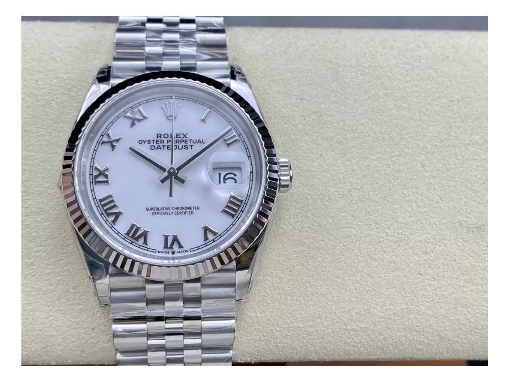 롤렉스 데이저스트 화이트 로만 다이얼 SS 쥬빌레 36mm 116234