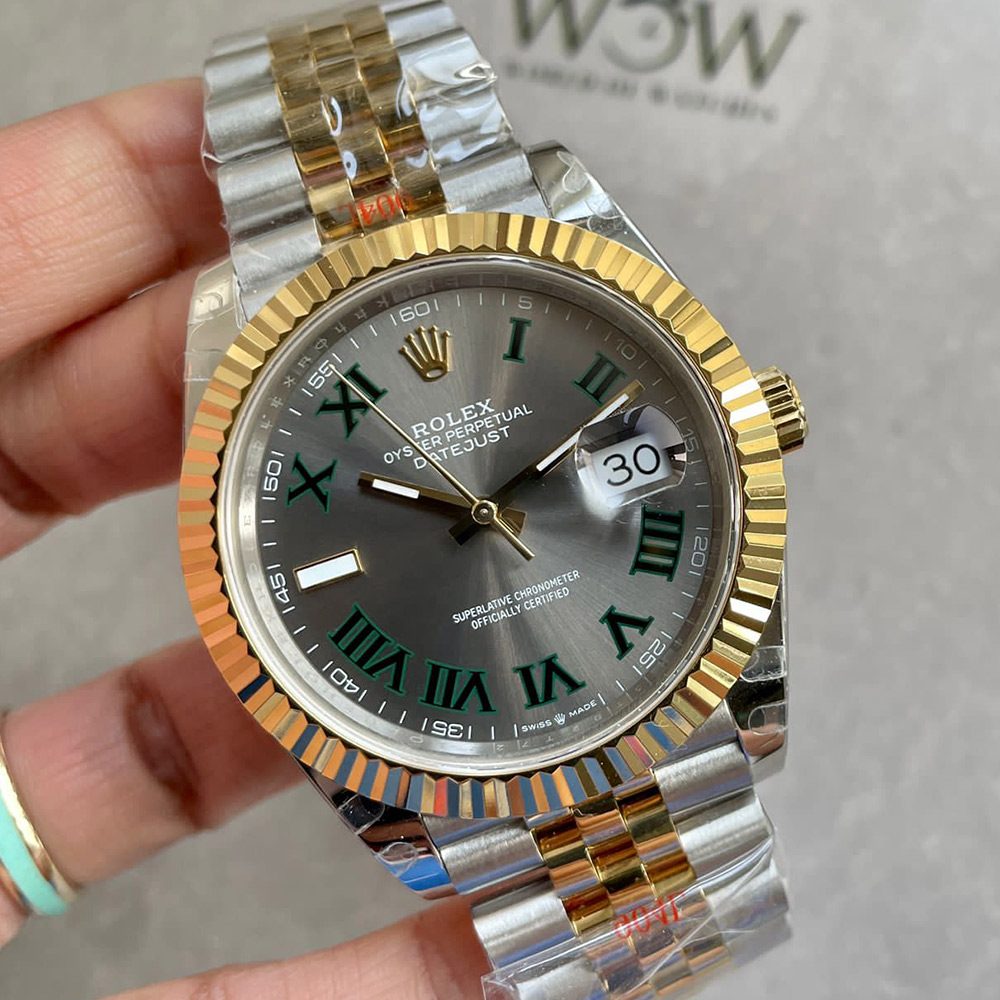 롤렉스 데이저스트 그레이 윔블던 로만 다이얼 RG 콤비 V2버전 텅스텐 41mm 126331