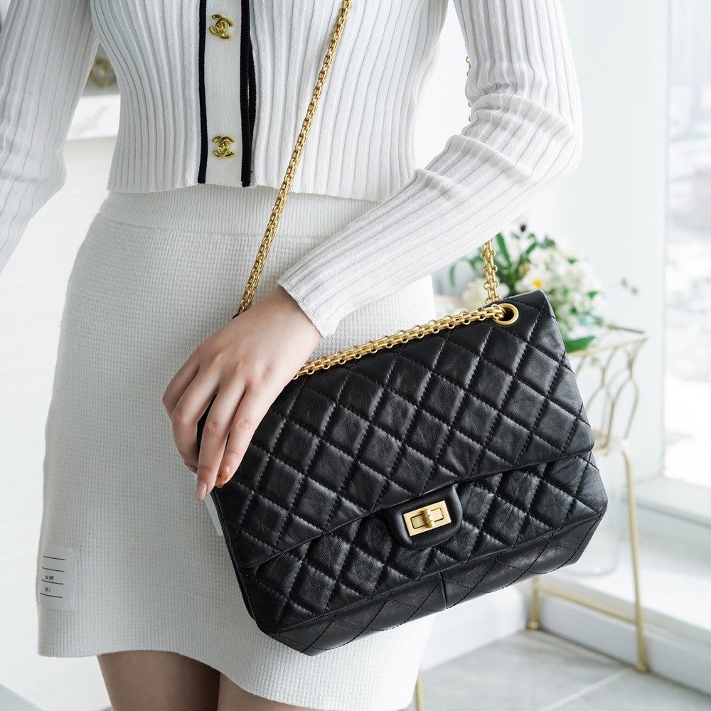 팬더샵 샤넬 2.55 플랩백 라지 빈티지 금장 A37586