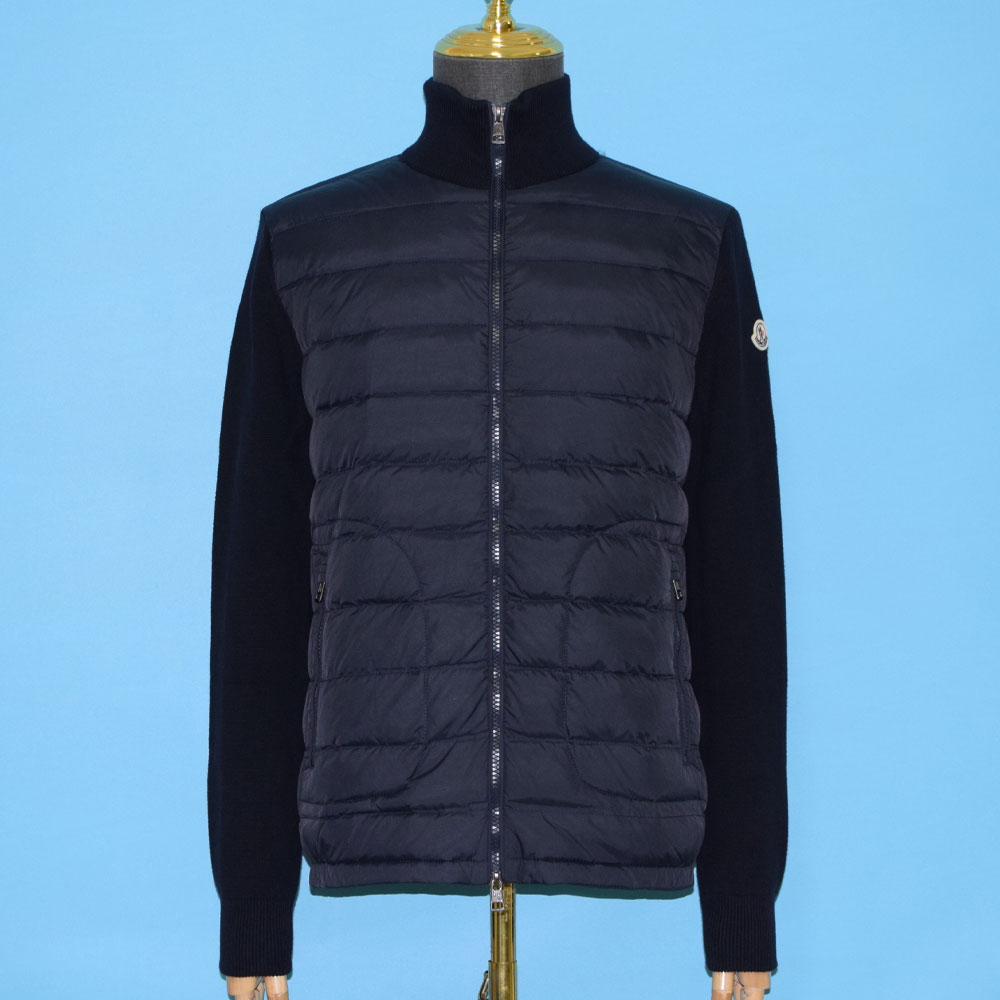 몽클레어 남성 트리콧 로고 패치 믹스 가디건 집업 자켓