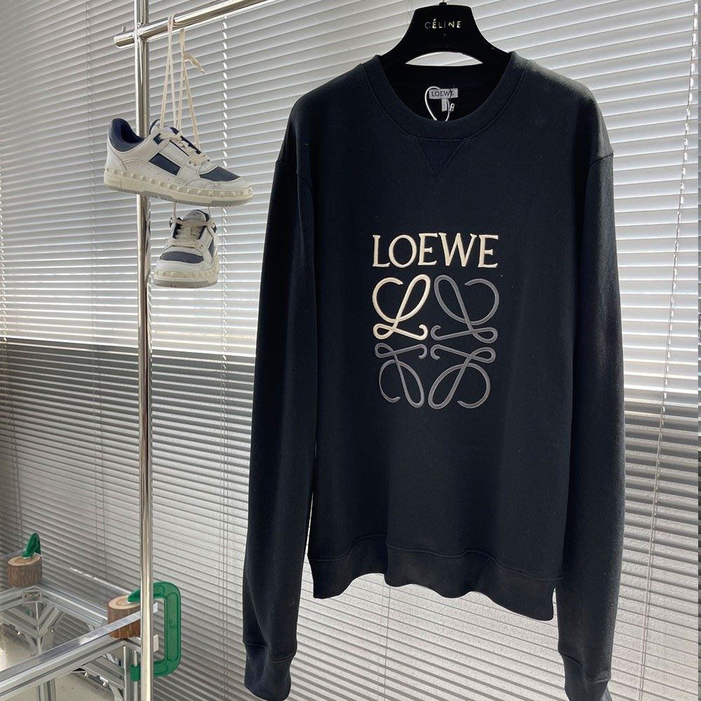 로에베 코튼 아나그램 스웨트셔츠 블랙