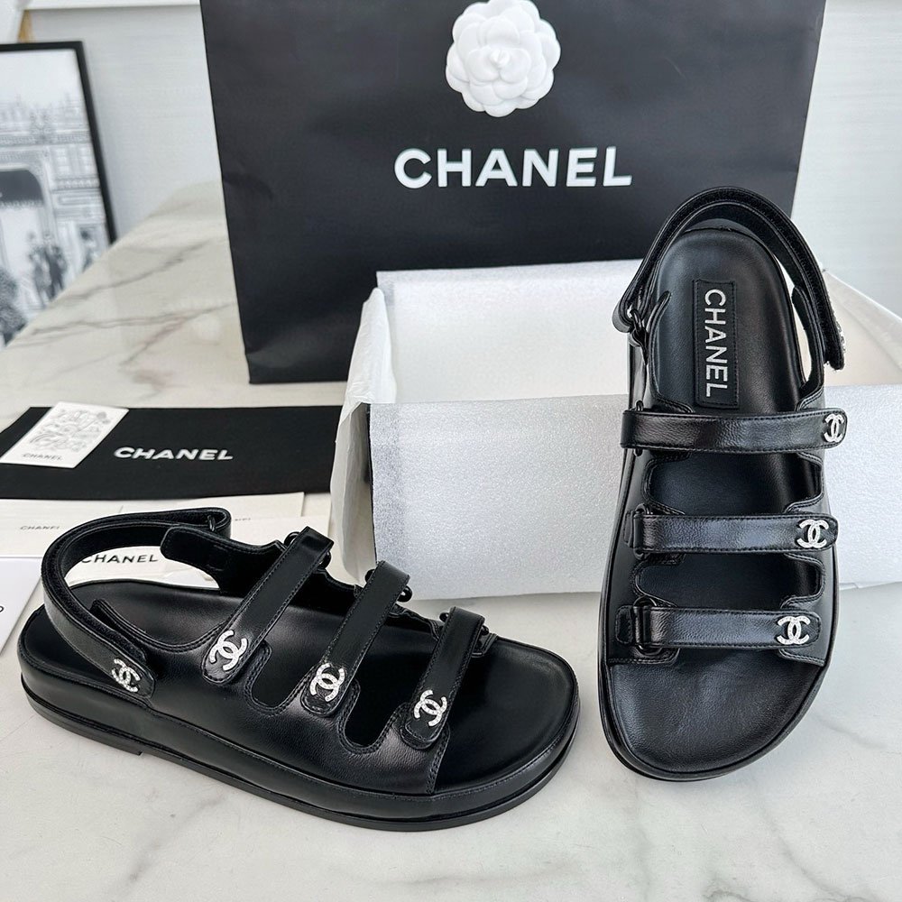 샤넬 24SS 벨크로 샌들 블랙