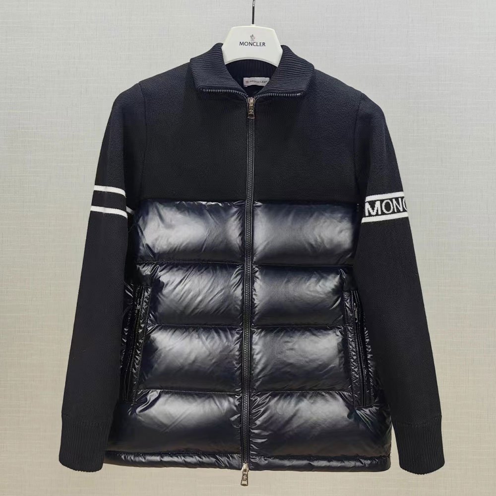 몽클레어 패딩 울 블렌드 가디건 나이트 블루