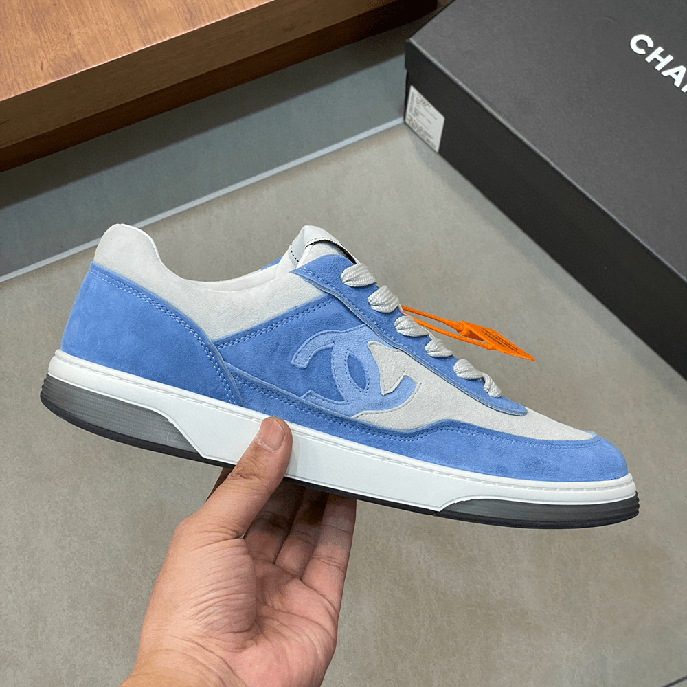 샤넬 스니커즈 스웨이드 키드스킨 & 화이트 블루