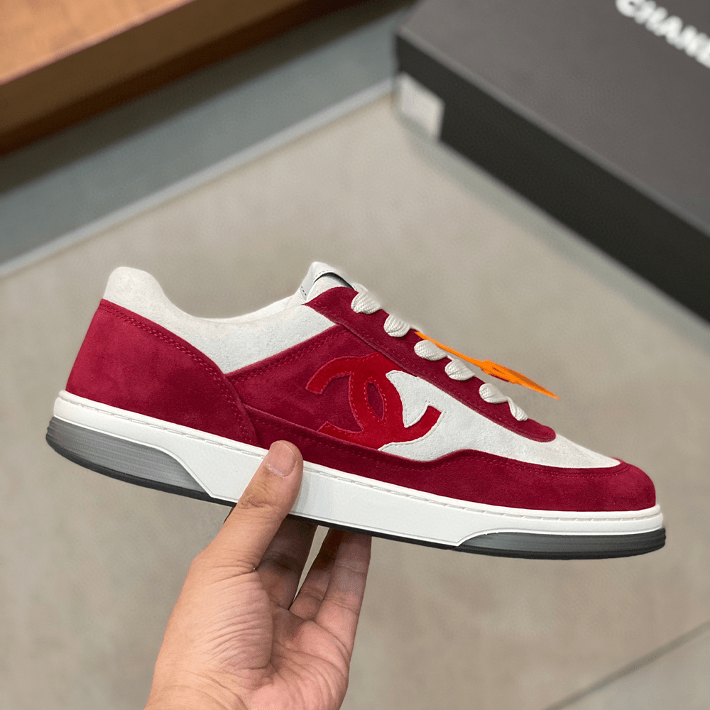 샤넬 스니커즈 스웨이드 키드스킨 & 화이트 레드