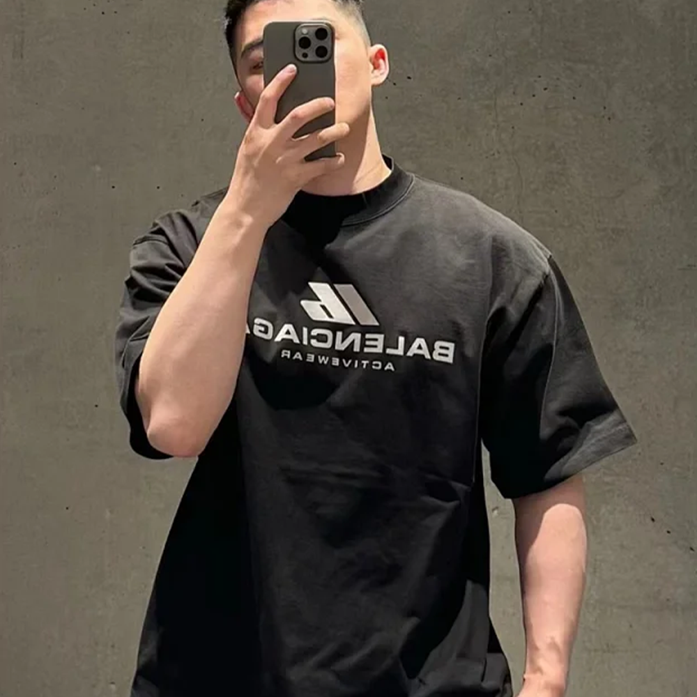 발렌시아가 엑티브 로고 반팔 티셔츠