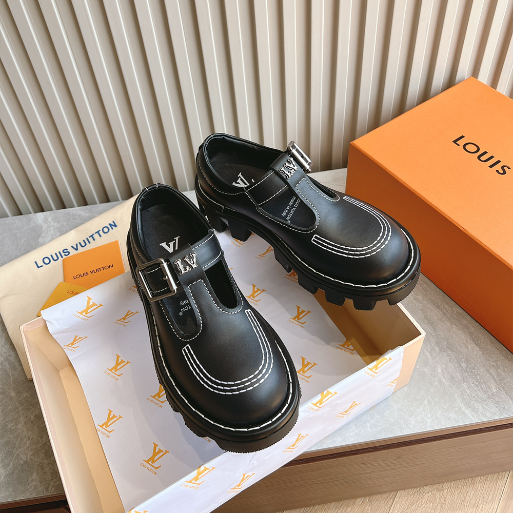 루이비통 LV 체커 메리 제인 블랙