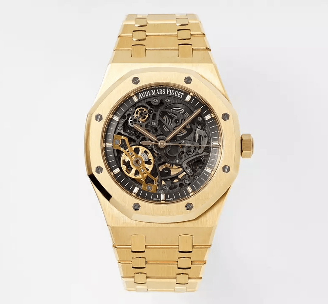 오데마피게 로얄오크 스켈레톤 다이얼 로즈골드 금통 41mm 15407OR