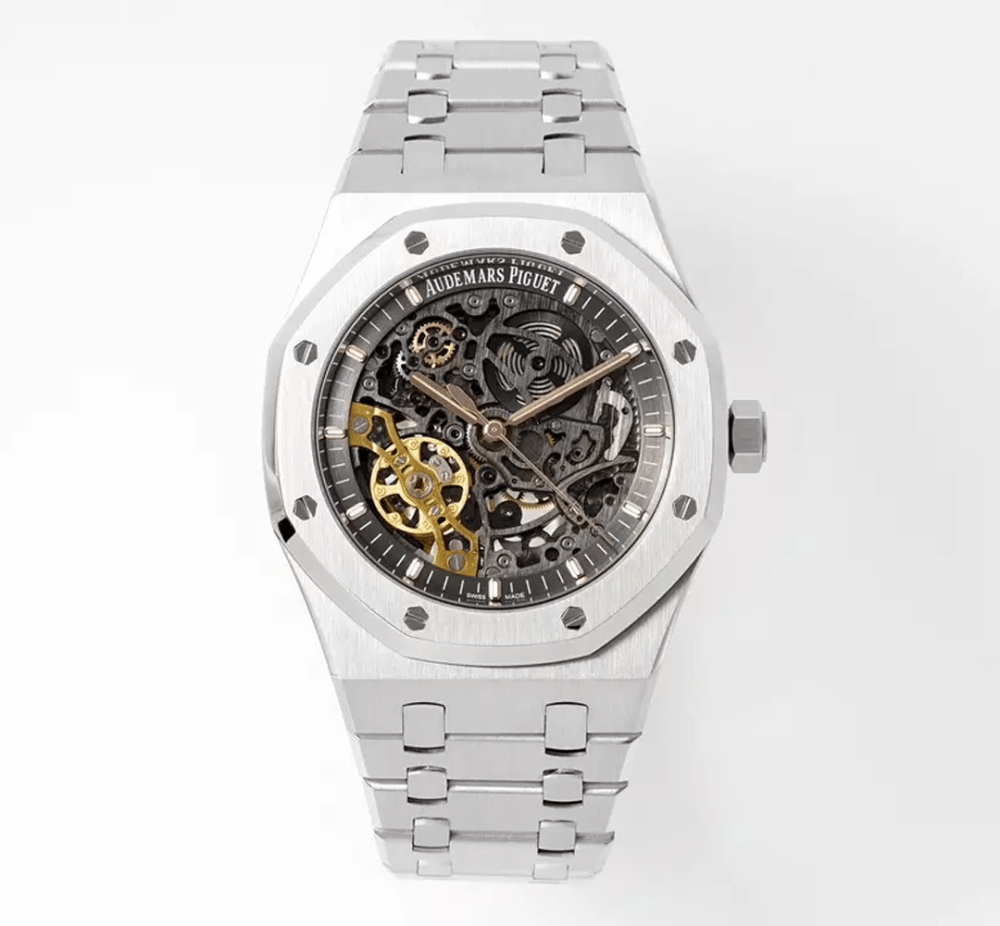 오데마피게 로얄오크 스켈레톤 다이얼 스틸 SS 브레이슬릿 41mm 15407ST