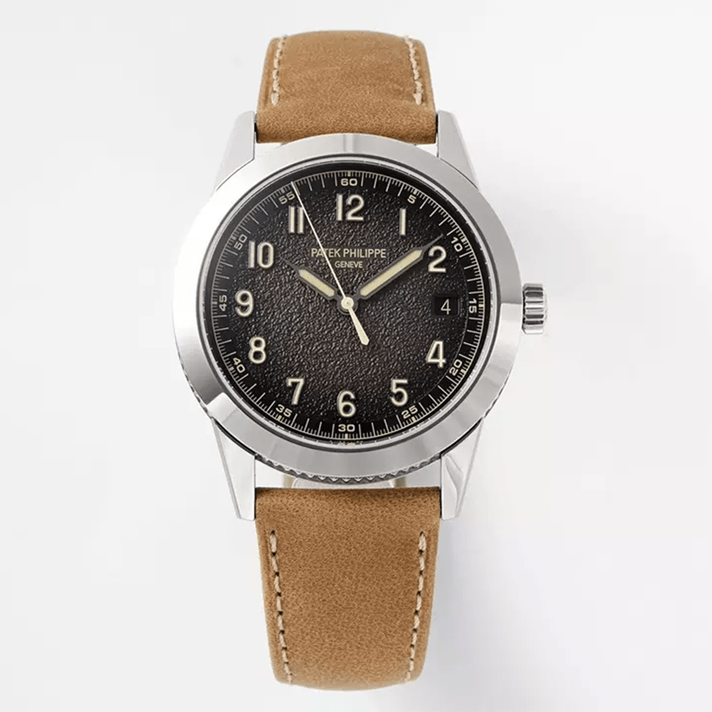 파텍필립 칼라트라바 그레이 다이얼 SS 베이지 가즉 밴드 40mm 5226