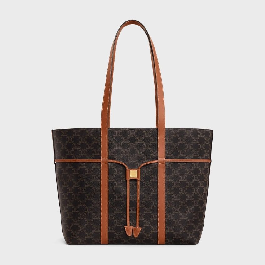 셀린느 트리옹프 캔버스 & 카프스킨 드로우스트링 카바스 【매장-290만원대】