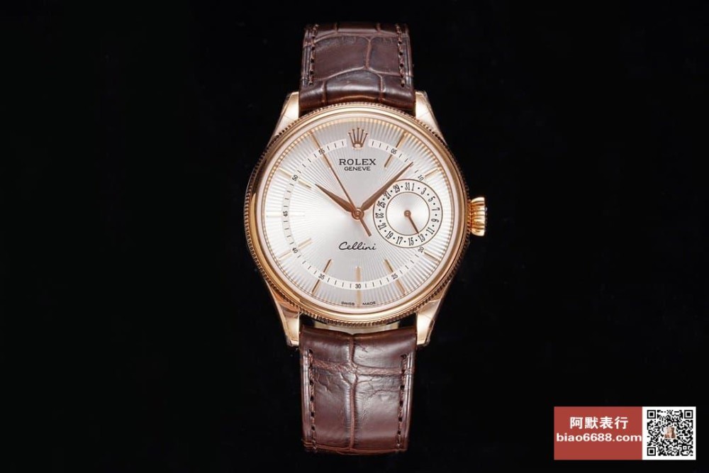 롤렉스 셀리니 시리즈 캘린더 로즈골드 실버 다이얼 39mm m50515-0008