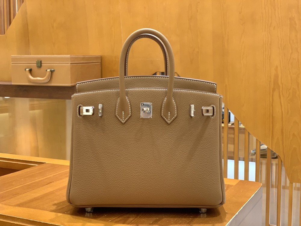 올수공 에르메스 버킨 25 토고 골든 브라운 실버 버클