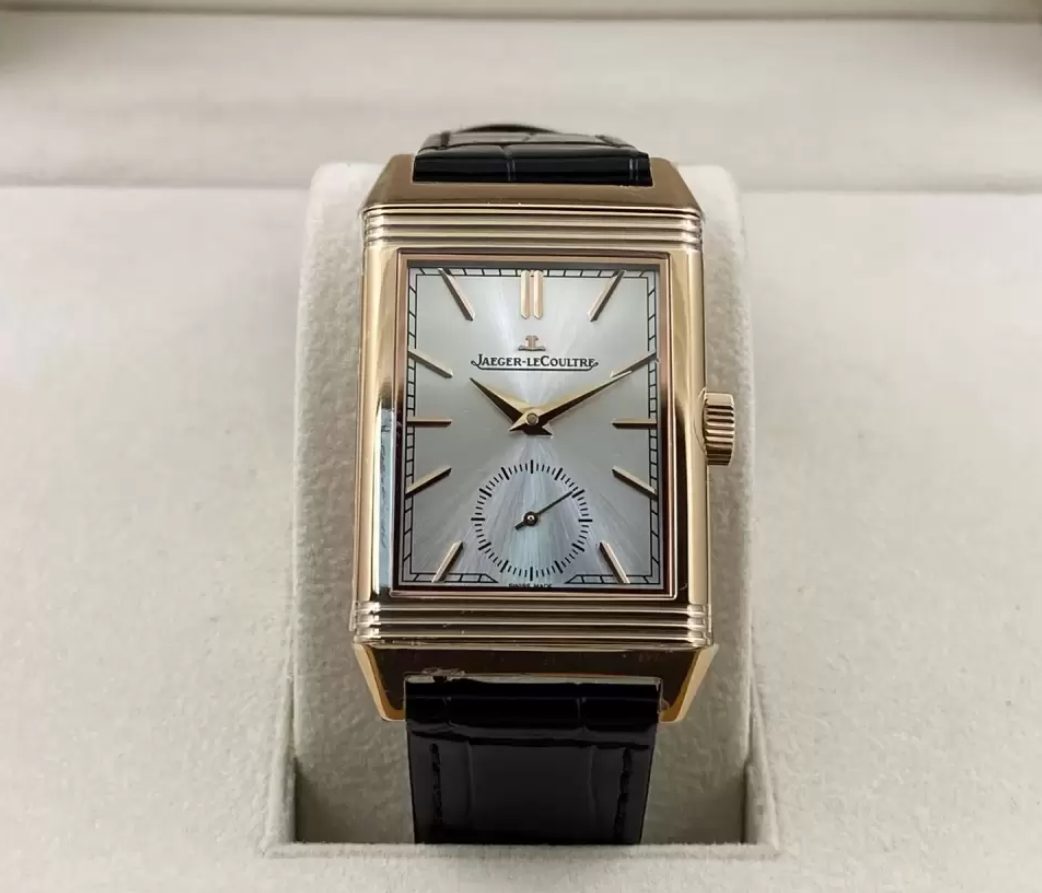 예거 르쿨트르 리베르소 Tribute Monoface Small Seconds 화이트 다이얼 레더 스트랩 Q7132521